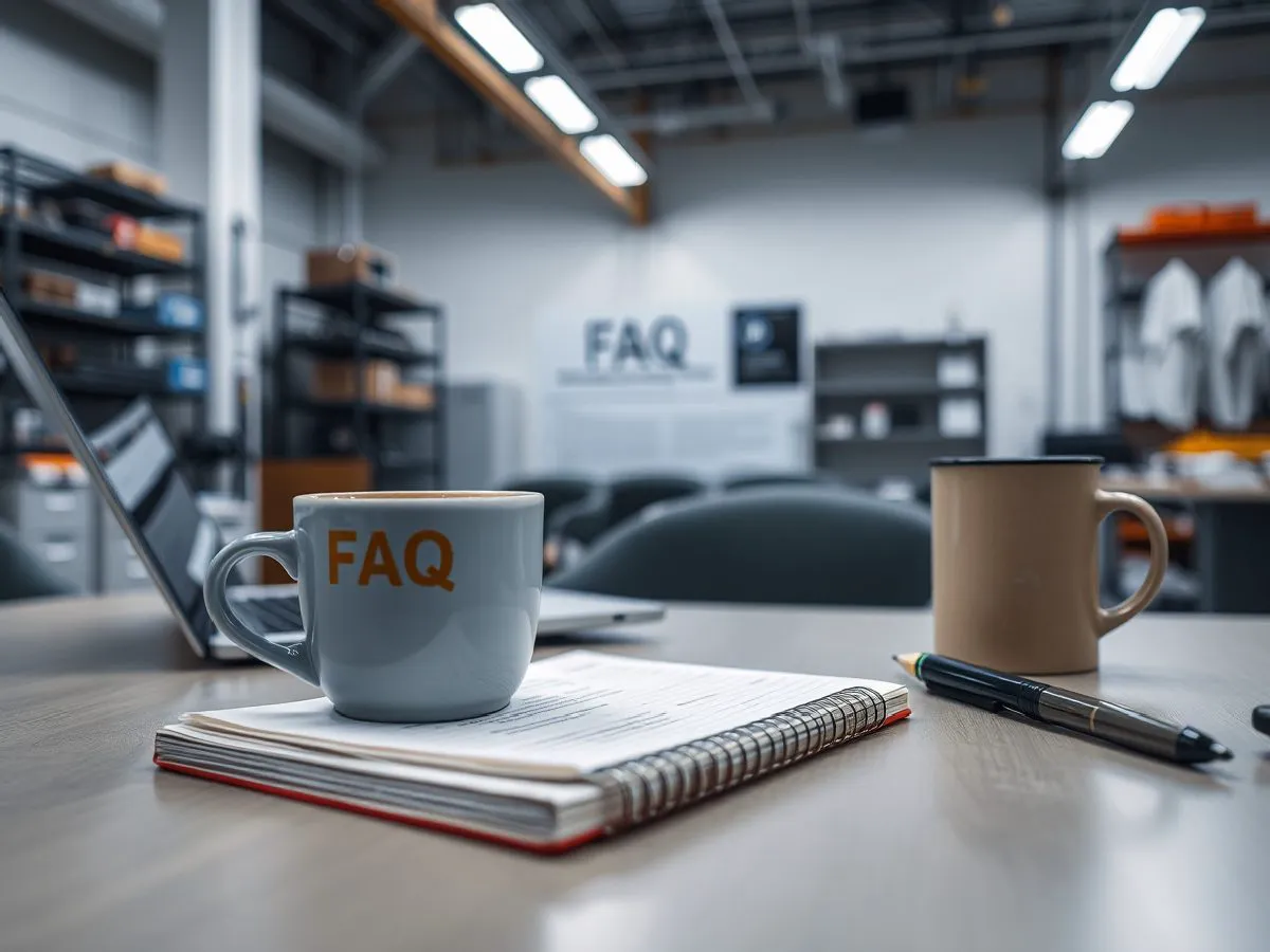 常见问题咨询场景，电脑屏幕显示FAQ页面